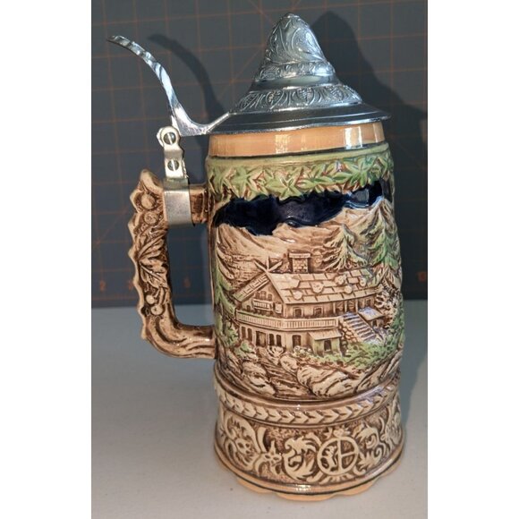 Vintage Toyo West Germany Musical Beer Stein Mug with Lid & Hand-Painted Design - Picture 8 of 9